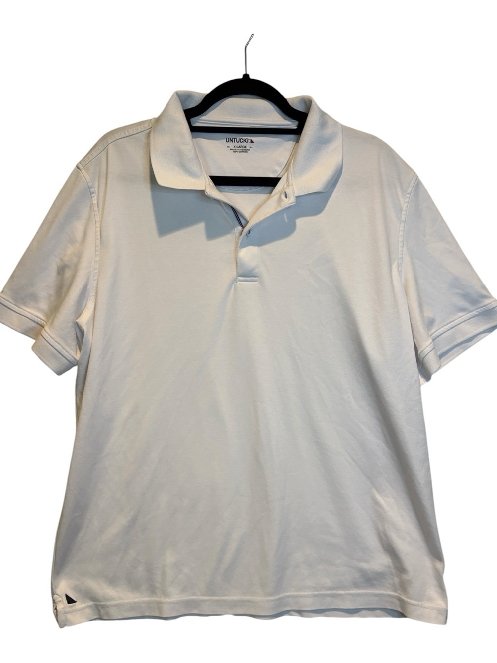 UNTUCKit - Men's Demaschino short sleeve polo shirt. Size XL. White